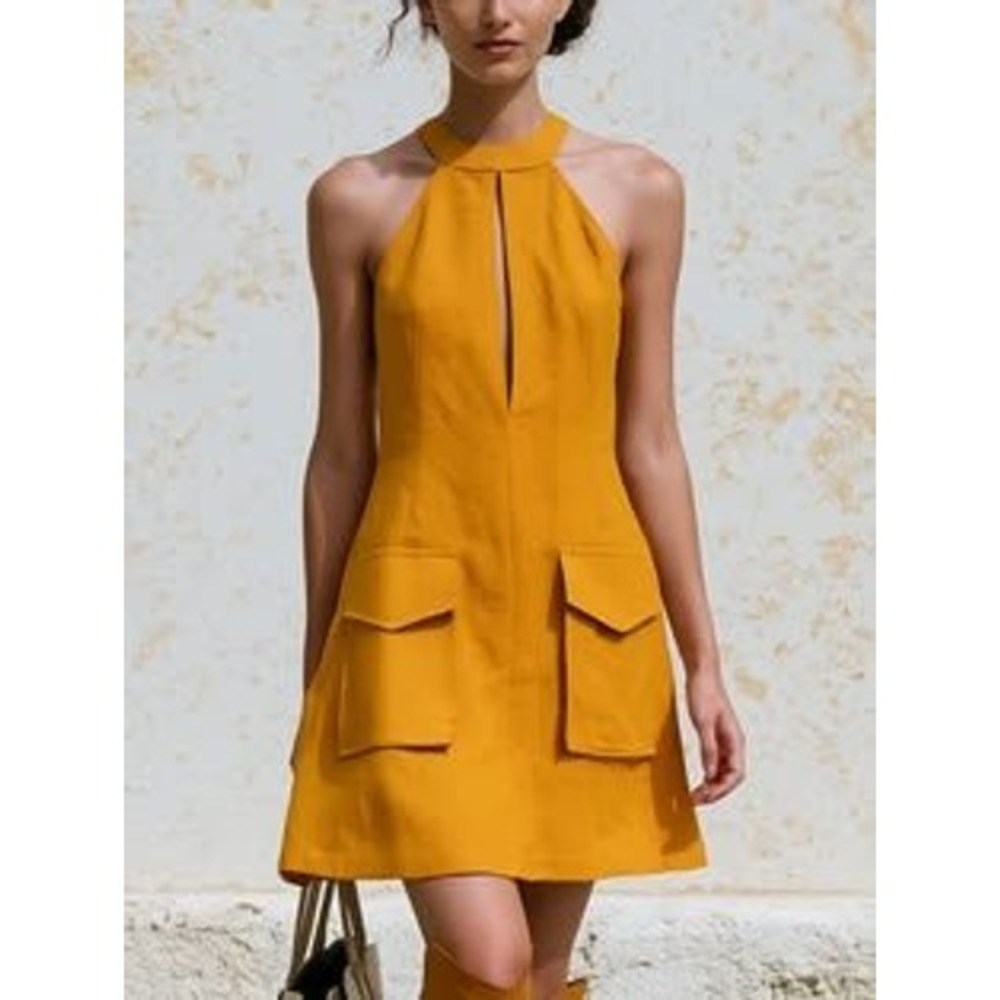 Mare Mare x Anthropologie Halter Mini Dress with Pockets S